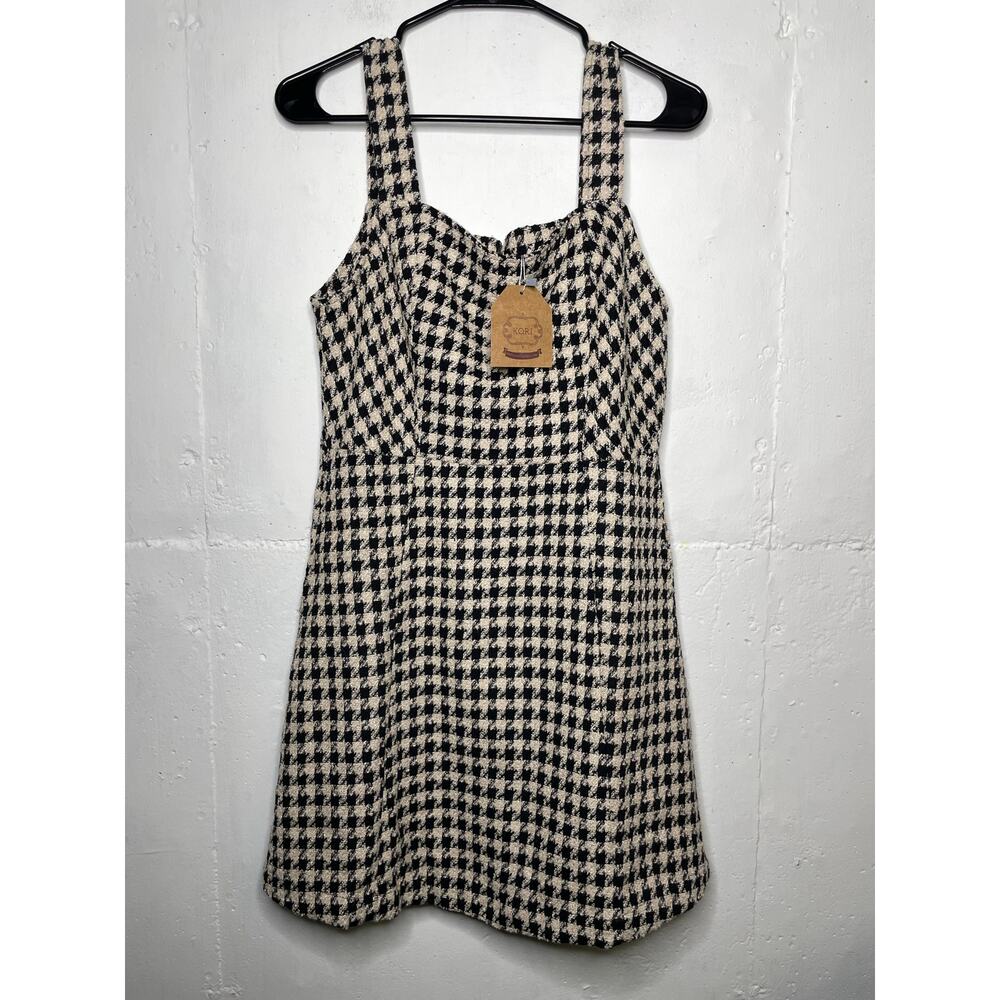 NEW Boutique Brand KORI Houndstooth Mini Dress Size Medium Sleeveless
